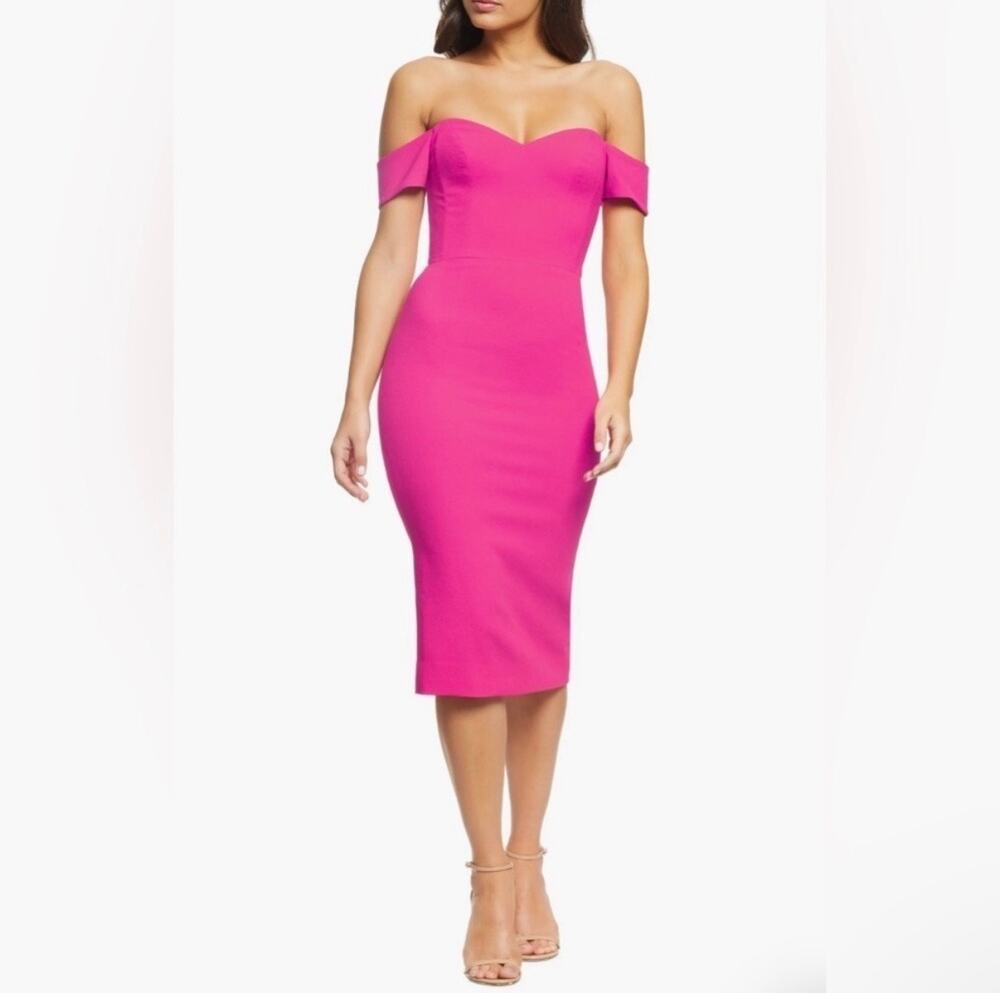 Dress The Population Bailey Off-the-Shoulder Bodycon Midi